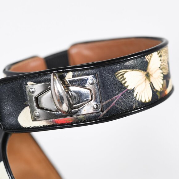 Givenchy Magnolia Moth Print Shark-Lock Sandals, Size 6-6.5 - Picture 13 of 14